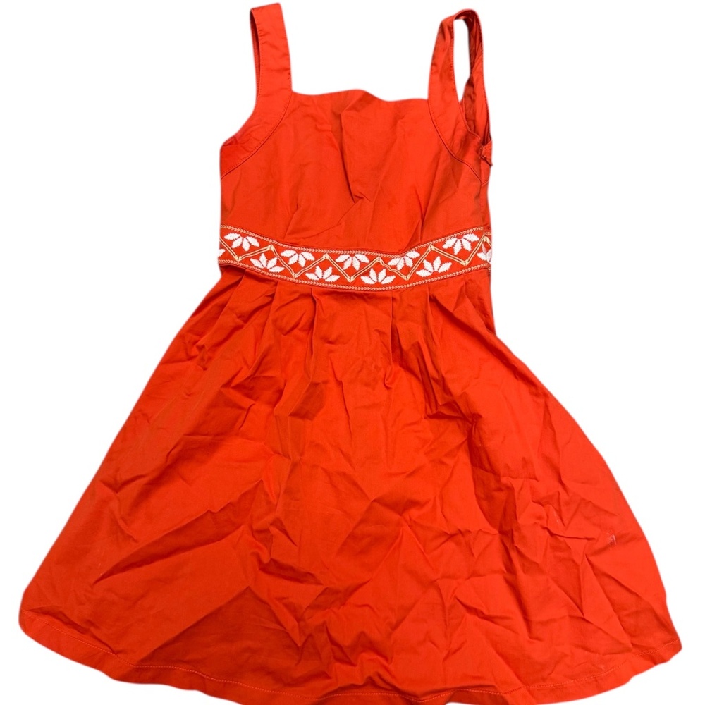 Mayoral Red Brick Embroidered Dress